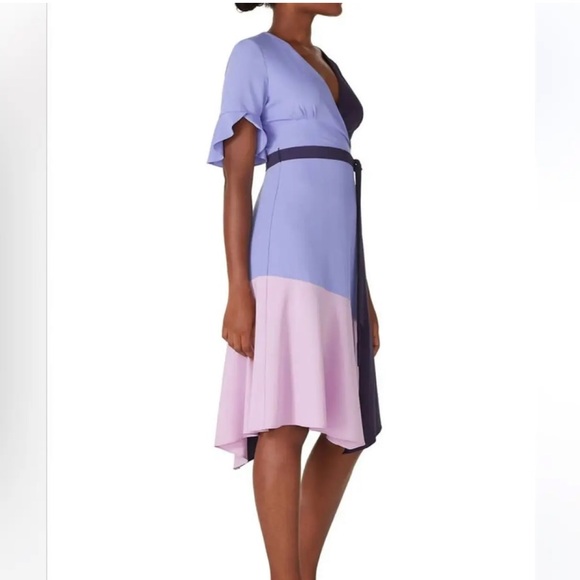 Anthropologie x Hutch Colorblock Faux Wrap Midi dress women sizes: S, M - Picture 3 of 7